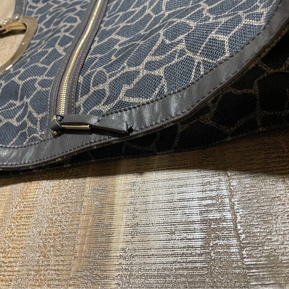 Stuart Weitzman XL Shopper Tote Bag Handbag Canvas & Leather Animal Print - Picture 5 of 14